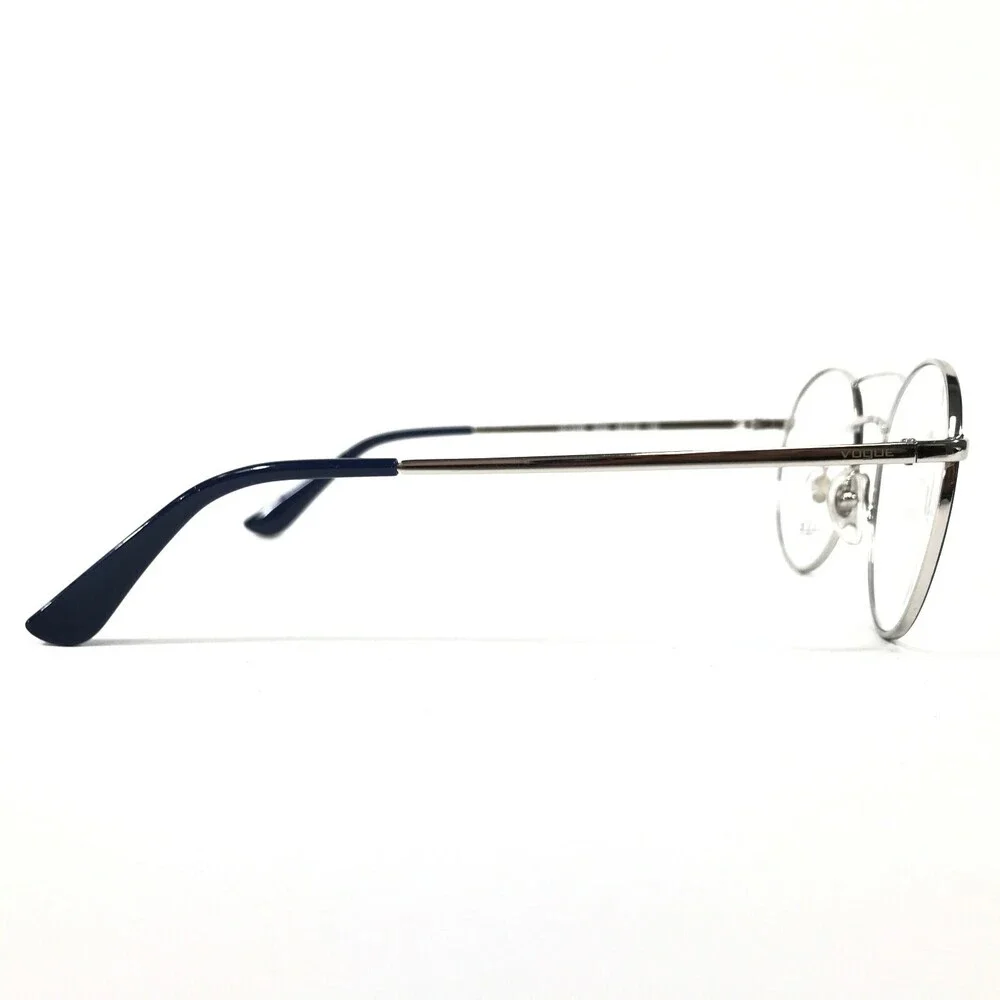 Vogue Eyeglasses Frames VO4059 5059 Blue Silver Round Full Wire Rim 48-19-135
